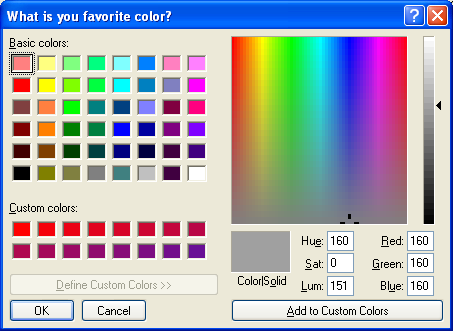 MS Windows Color Chooser